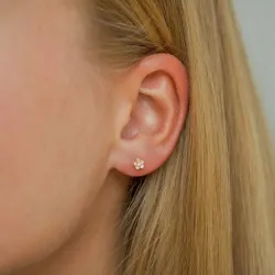 4,5 mm Marguerite Zirkon Ohrstecker in vergoldetem Sterlingsilber - Majse