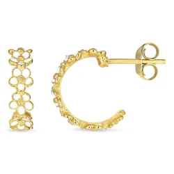 14,5 mm Marguerite Halbkreolen in vergoldetem Sterlingsilber - Majse