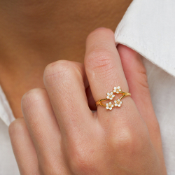 Marguerite Ring aus vergoldetem Sterlingsilber - Majse