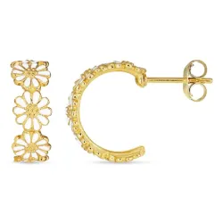 16 mm Marguerite Halbkreolen in vergoldetem Sterlingsilber - Maggie