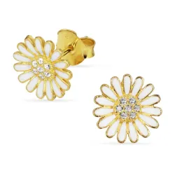 11 mm Marguerite Ohrstecker in vergoldetem Sterlingsilber - Matilda