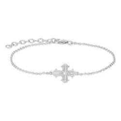 12 x 10,5 mm Dagmarkreuz Ankerarmband aus Silber - Amoré