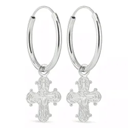 18 mm Kreuz Kreole in Silber - Amoré