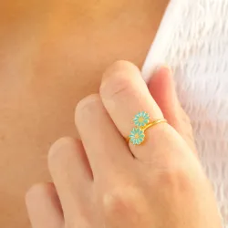 Marguerite blauem Ring aus vergoldetem Sterlingsilber - Maggie