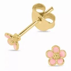 5 mm Marguerite pink Ohrstecker in vergoldetem Sterlingsilber - Majse