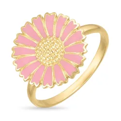 14 mm Marguerite pink Ring aus vergoldetem Sterlingsilber - Marie
