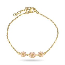 Marguerite rosa Armband aus vergoldetem Sterlingsilber - Maggie