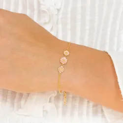 Marguerite rosa Armband aus vergoldetem Sterlingsilber - Maggie