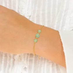 Marguerite blauem Armband aus vergoldetem Sterlingsilber - Maggie