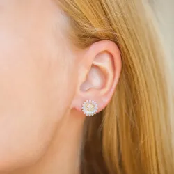 11 mm Marguerite violettem Ohrstecker in vergoldetem Sterlingsilber - Matilda