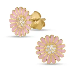 Marguerite pink Ohrstecker in vergoldetem Sterlingsilber - Matilda