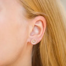 Marguerite pink Ohrstecker in vergoldetem Sterlingsilber - Matilda