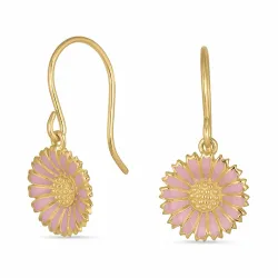 11,5 mm Marguerite pink Ohrringe in vergoldetem Sterlingsilber - Marie