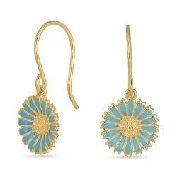 11,5 mm Marguerite blauem Ohrringe in vergoldetem Silber - Marie