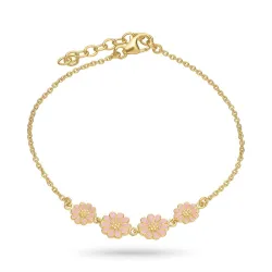 Marguerite pink Armband aus vergoldetem Sterlingsilber - Maggie