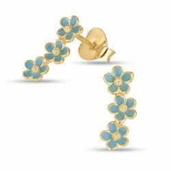 Marguerite blauem Ohrstecker in vergoldetem Silber - Majse