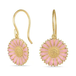 14,5 mm Marguerite pink Ohrringe in vergoldetem Silber - Marie