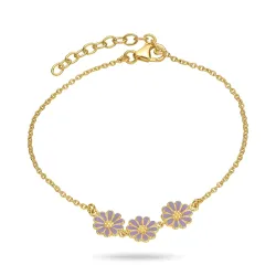 Marguerite violettem Armband aus vergoldetem Sterlingsilber - Maggie