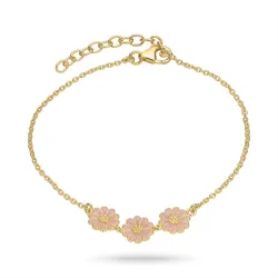 Marguerite rosa Armband aus vergoldetem Sterlingsilber - Maggie