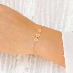 Marguerite rosa Armband aus vergoldetem Sterlingsilber - Maggie