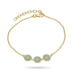 Marguerite blauem Armband aus vergoldetem Sterlingsilber - Maggie