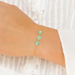 Marguerite blauem Armband aus vergoldetem Sterlingsilber - Maggie