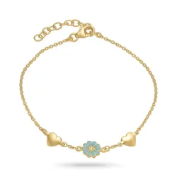 Herz Marguerite blauem Armband aus vergoldetem Sterlingsilber - Maggie