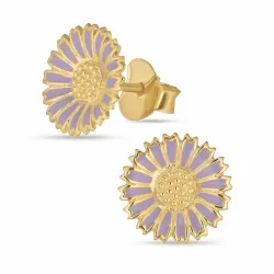 11,5 mm Marguerite violettem Ohrstecker in vergoldetem Sterlingsilber - Marie