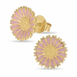 12 mm Marguerite pink Ohrstecker in vergoldetem Sterlingsilber - Marie
