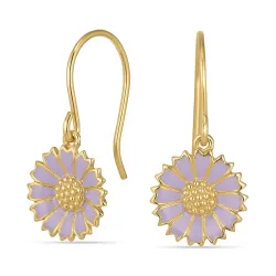 11 mm Marguerite violettem Ohrringe in vergoldetem Sterlingsilber - Marie