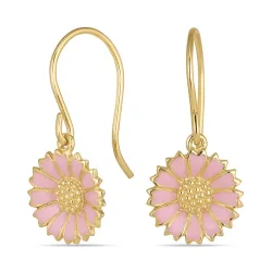 11,5 mm Marguerite hellroten Ohrringe in vergoldetem Silber - Marie
