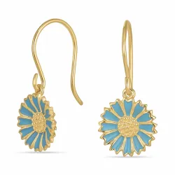 11 mm Marguerite blauem Ohrringe in vergoldetem Silber - Marie