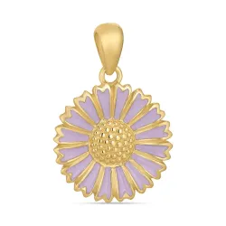 14,5 mm Marguerite violettem Anhänger aus vergoldetem Sterlingsilber - Marie