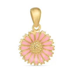 14,5 mm Marguerite pink Anhänger aus vergoldetem Sterlingsilber - Marie