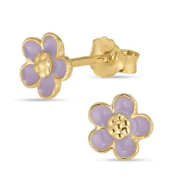 6 mm Marguerite violettem Ohrstecker in vergoldetem Sterlingsilber - Majse