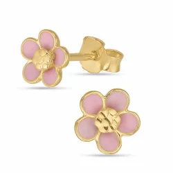 6,5 mm Marguerite rosa Ohrstecker in vergoldetem Sterlingsilber - Majse