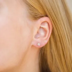 5 mm Marguerite violettem Ohrstecker in vergoldetem Silber - Majse
