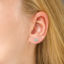 Marguerite blauem Ohrstecker in vergoldetem Silber - Majse