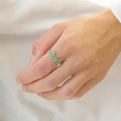 Marguerite blauem Ring aus vergoldetem Sterlingsilber - Maggie