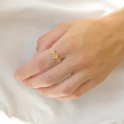Marguerite rosa Ring aus vergoldetem Sterlingsilber - Maggie