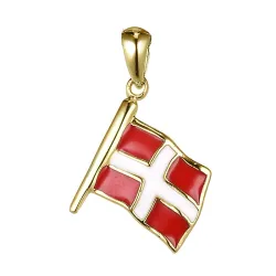 Dannebrog Flagge Anhänger aus vergoldetem Sterlingsilber