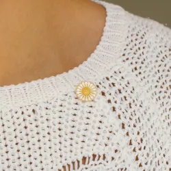 14 mm Marguerite Brosche aus vergoldetem Sterlingsilber - Marie