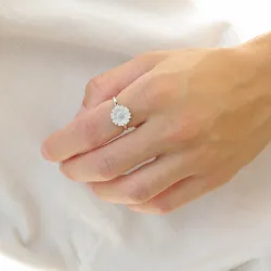 11 mm Marguerite Ring aus Silber - Magda