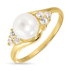 Perle Ring aus vergoldetem Sterlingsilber