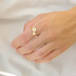 Marguerite Ring aus vergoldetem Sterlingsilber - Maggie