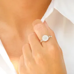 10 mm Marguerite Ring aus Silber - Matilda