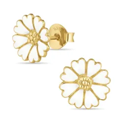 11 mm Marguerite Ohrstecker in vergoldetem Silber - Magda