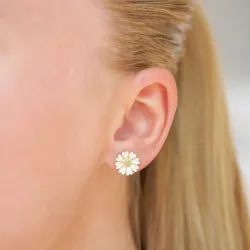 11 mm Marguerite Ohrstecker in vergoldetem Silber - Magda