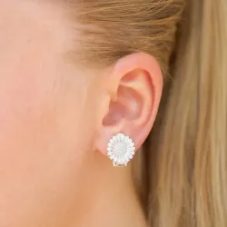13,5 mm Marguerite Ohrclips in Silber - Marie