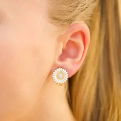 14 mm Marguerite Ohrringe in vergoldetem Silber - Matilda